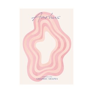 A pink wavy pattern on a white background