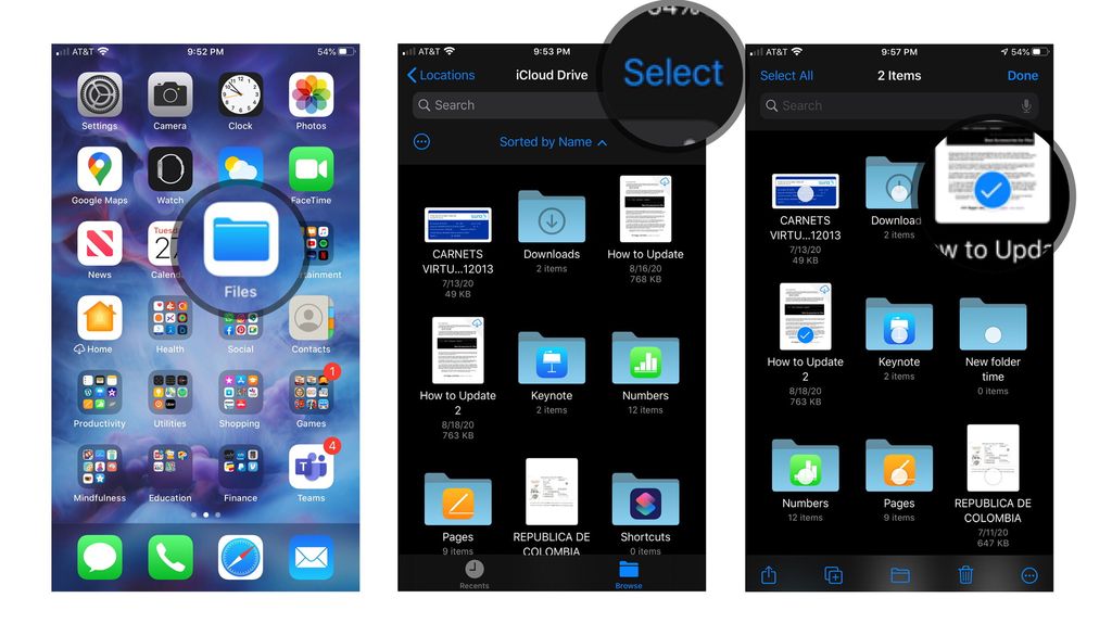 How to manually create folders and move documents in the Files app and