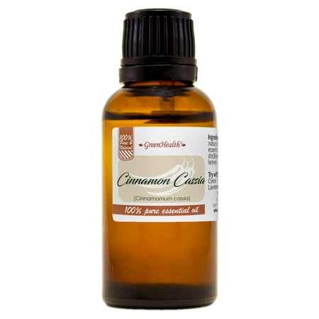 Cinnamon (cassia) Essential Oil - 1 Fl Oz (30 Ml) Glass Bottle W/ Euro Dropper - 100% Pure Essential Oil by Greenhealth