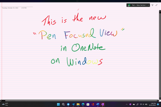 OneNote Pen Focused View