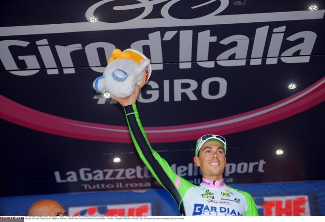 Marco Canola (Bardiani CSF) enjoys his moment in the sun