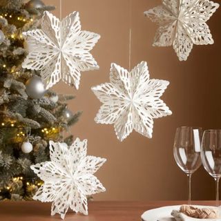 Set of four paper snowflakes 