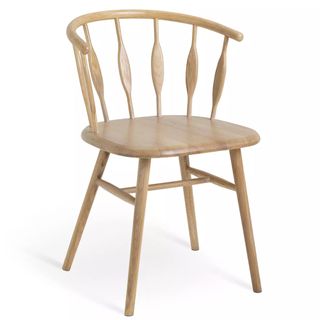 oak spindle-back dining chair