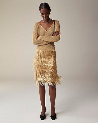 Collection Metallic Fringe Skirt