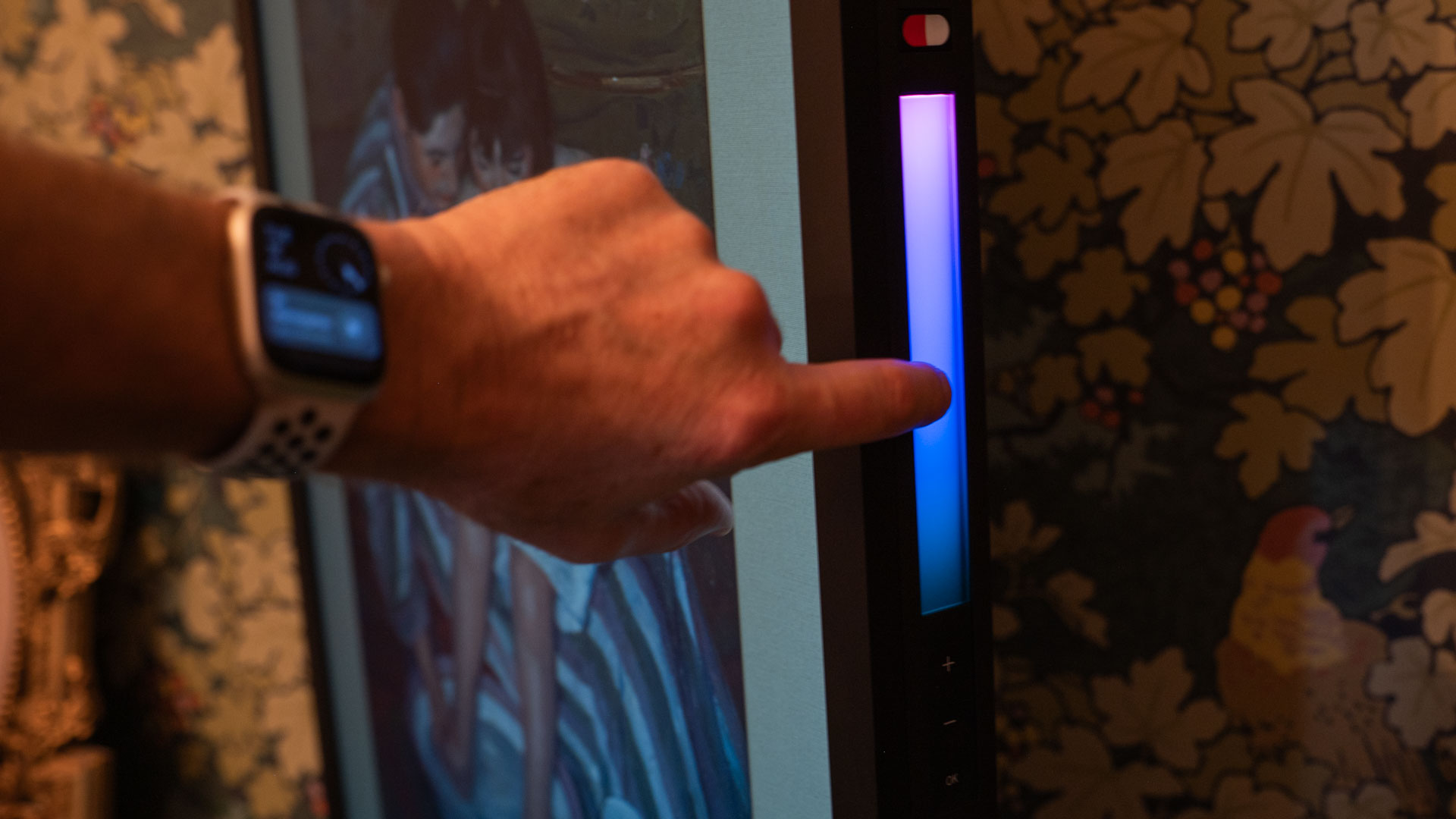 Closeup of MorningBlues T2 Rainbow touch bar
