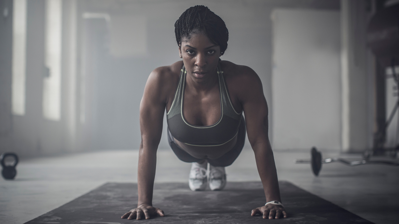 Woman doing push ups