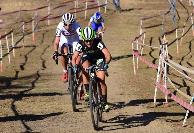 Kaitie Antonneau (Cannondale) leading the chase to Kemmerer and Mani