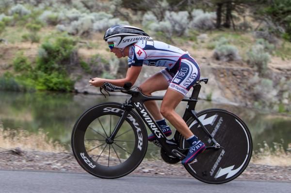 Amanda Miller (TIBCO) passes by putting in a fast time.