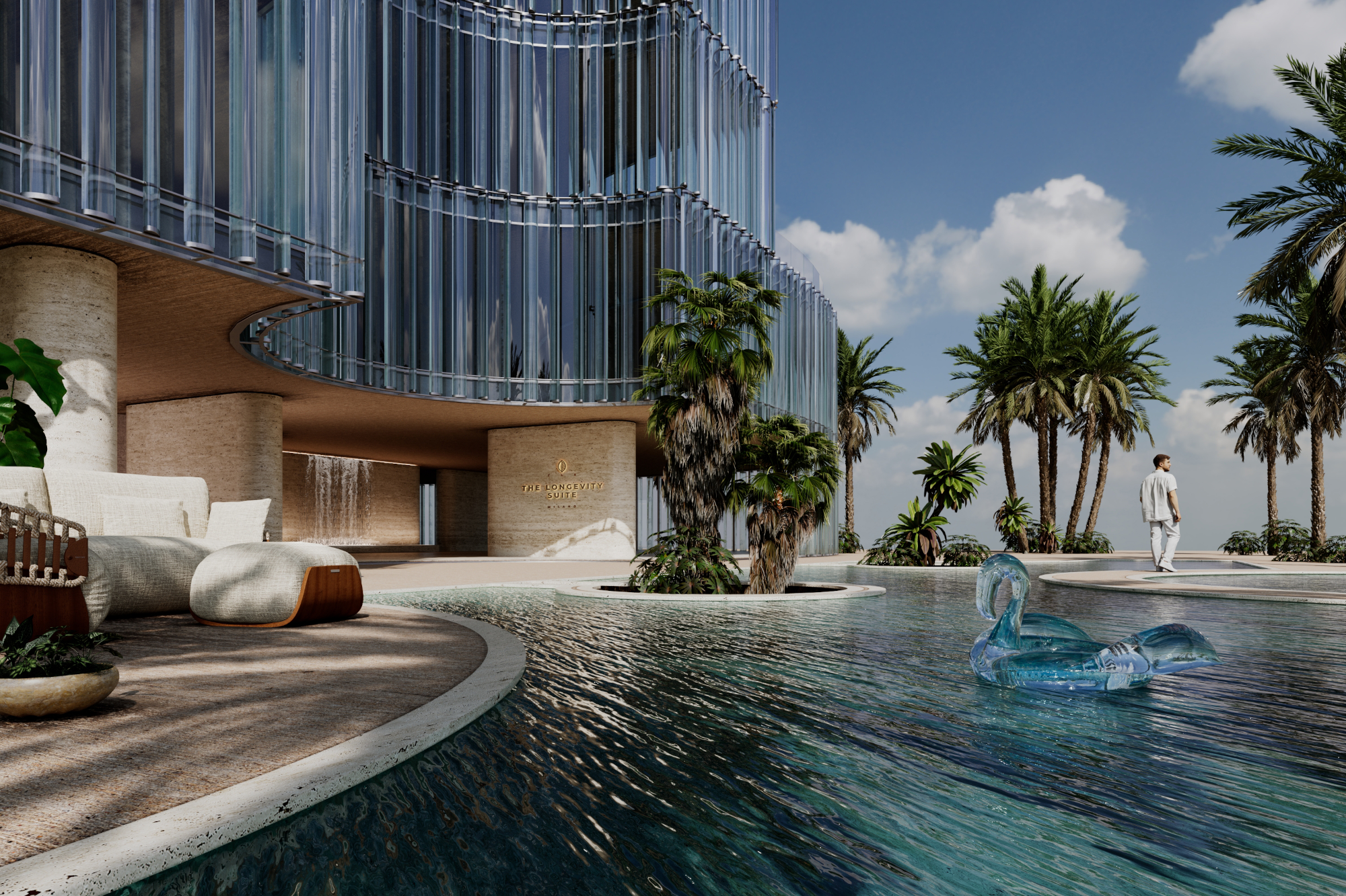 Renders of longevity apartment design, a project by Visionnaire, The Longevity Suite and Luca Dini Design &amp;amp; Architecture