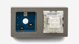 An overhead view of the XD002 macro pad showing it has hot-swappable switches