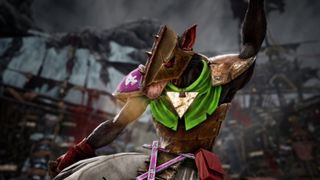 A skaven Blood Bowl player celebrates a touchdown