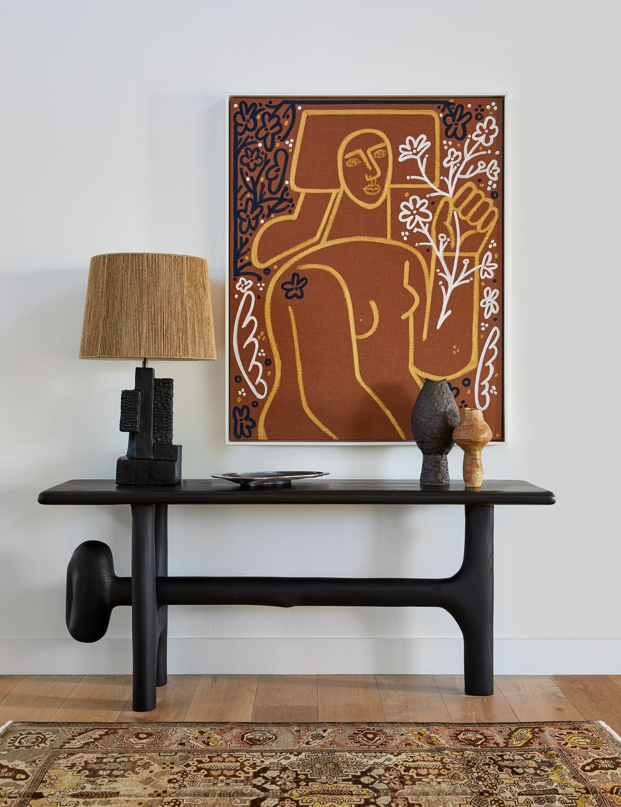 A console area in the living room