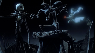 Zero and Jack Skellington in The NIghtmare Before Christmas.