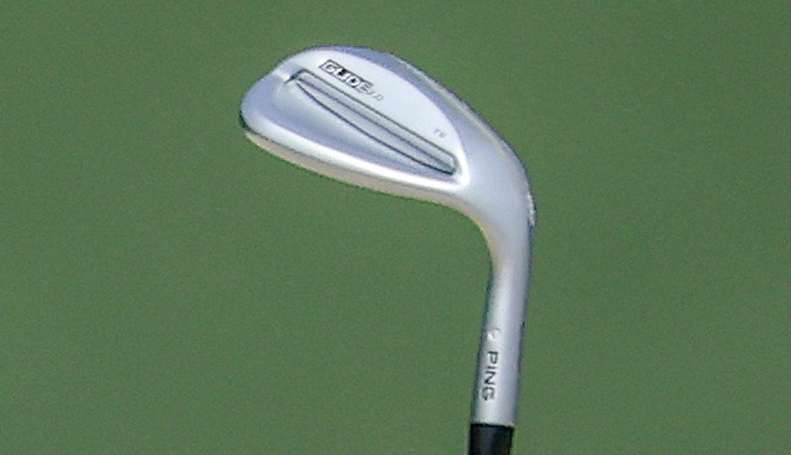 A close-up of Viktor Hovland's wedge