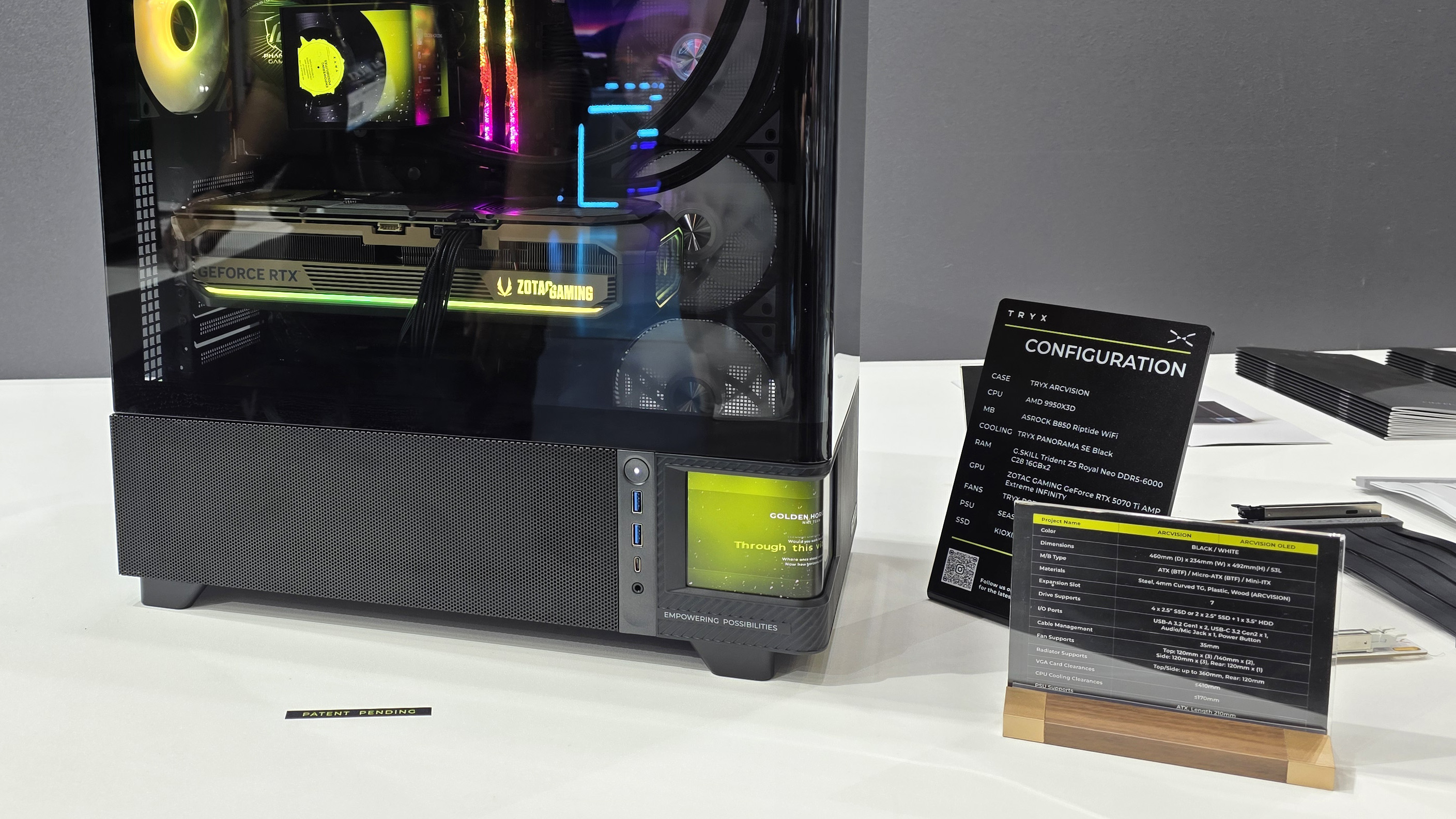 The Tryx Arcvision PC case with curved display