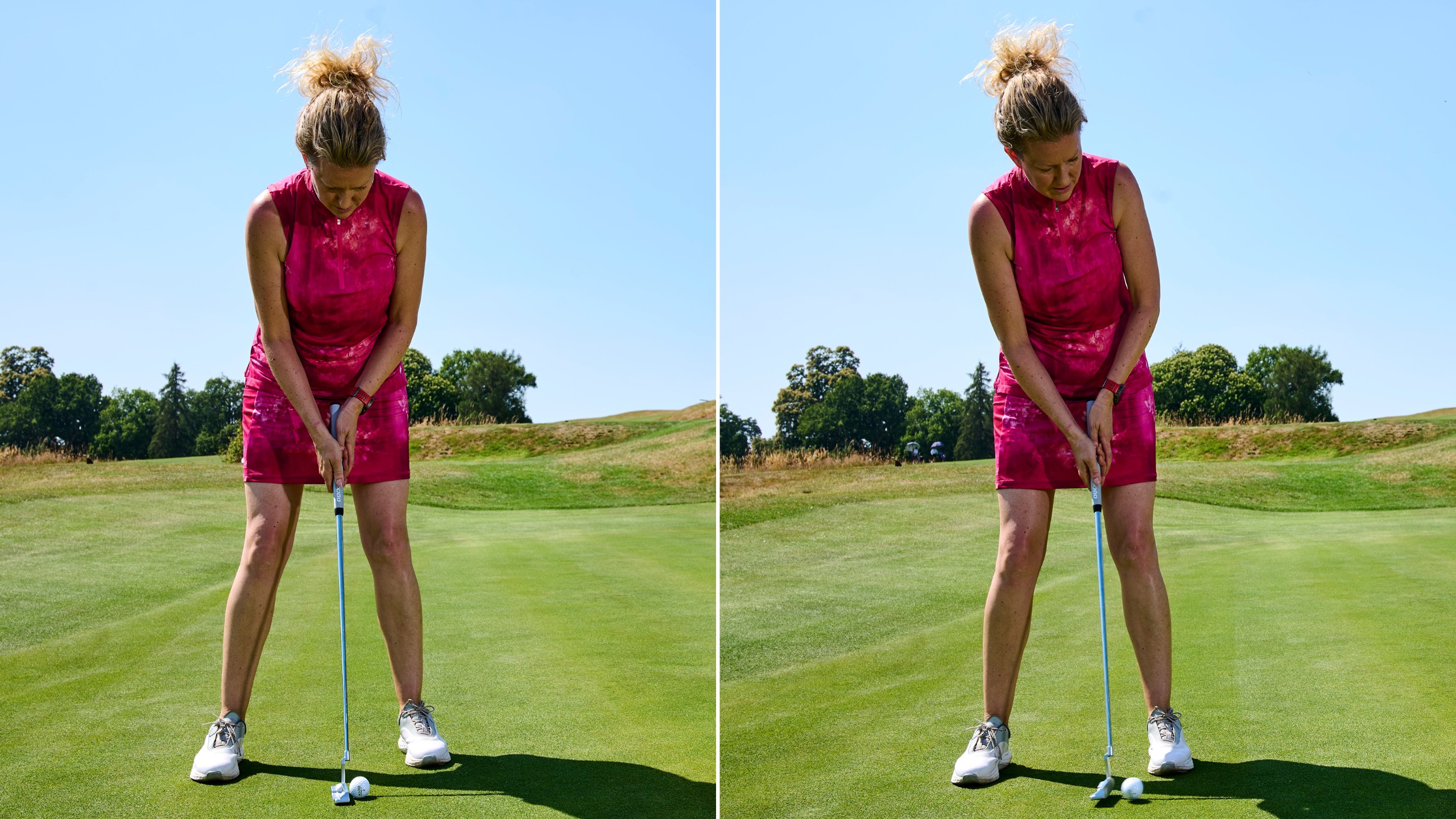 Correct ball position for putting