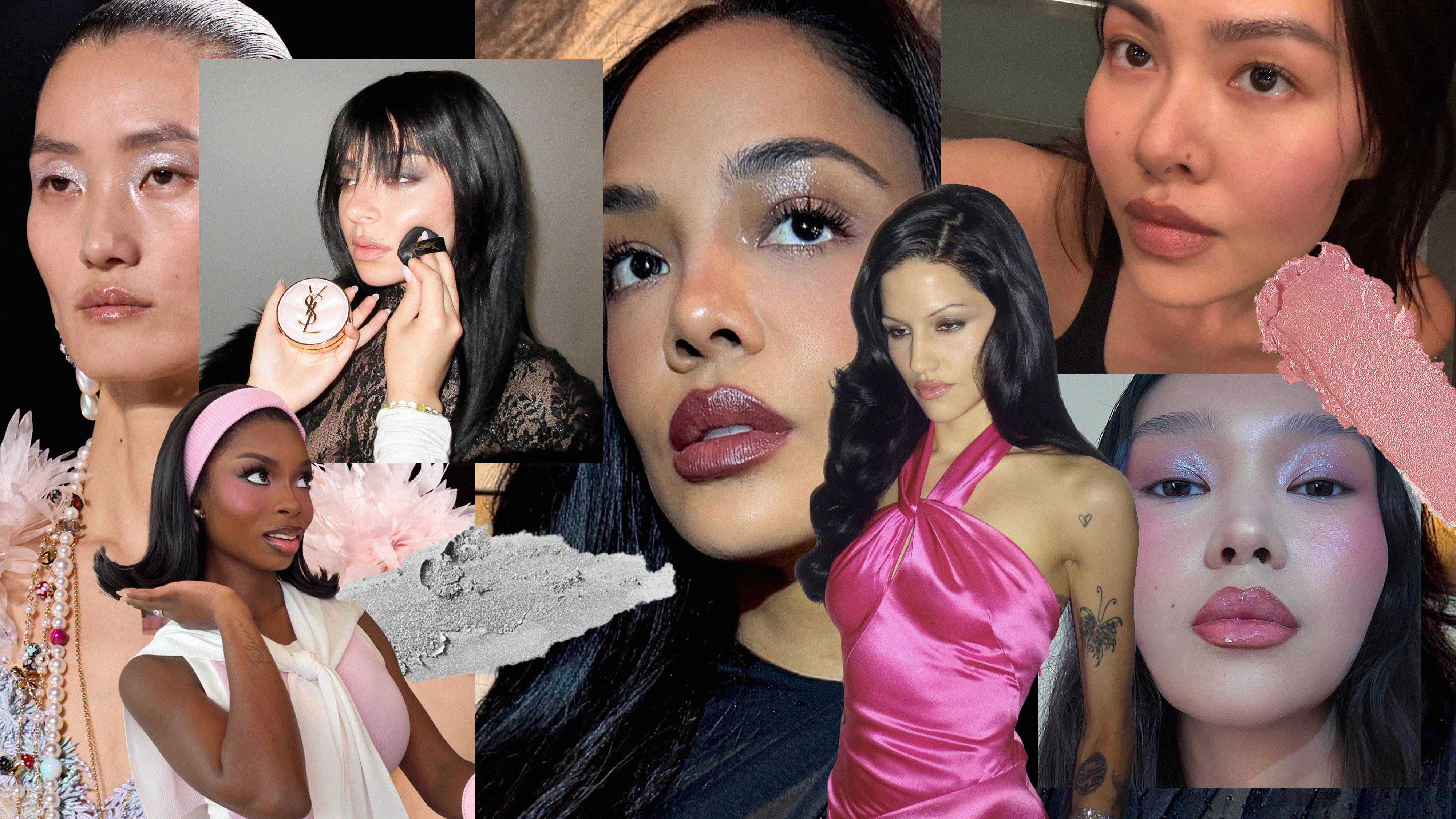 A collage of women in different summer makeup looks.