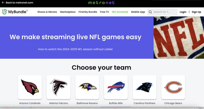 MyBundle NFL Schedule