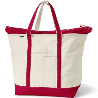 Extra Large Zip Top Canvas Tote Bag