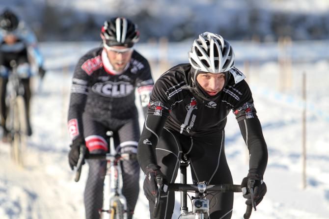 Riders bundled up despite slightly warmer weather