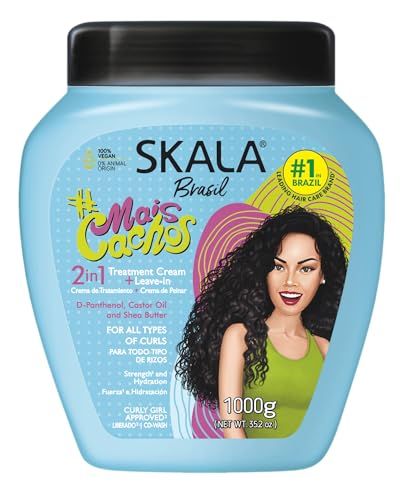 Skala Hair Type 3abc Mais Cachos - More Curls Eliminate Anti Frizz, for Curly Hair 2 in 1 Conditioning Treatment Cream and Cream to Comb - 35.2oz