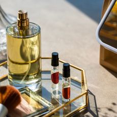 Tray of perfumes