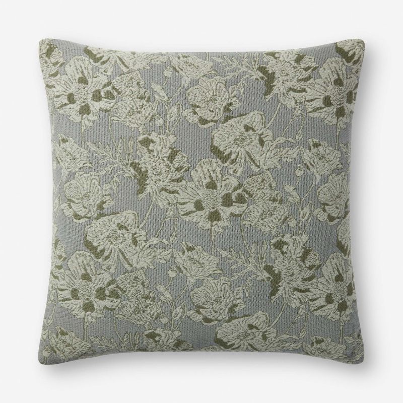 gray floral cushion