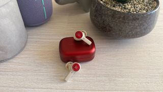 Bang & Olufsen Beoplay EX in red with charging case