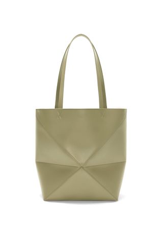 Medium Puzzle Fold Tote in Shiny Calfskin