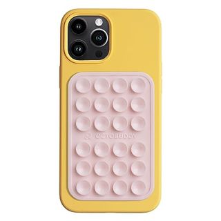 Casing Ponsel Silikon Octobuddy Max dengan Dudukan Perekat - Bebas Genggam, Pegangan Kuat untuk Swafoto dan Video - Tahan Lama, Mudah Digunakan - Kompatibel dengan iPhone dan Android - 2,6″ X 3,9″, Chalk Pink