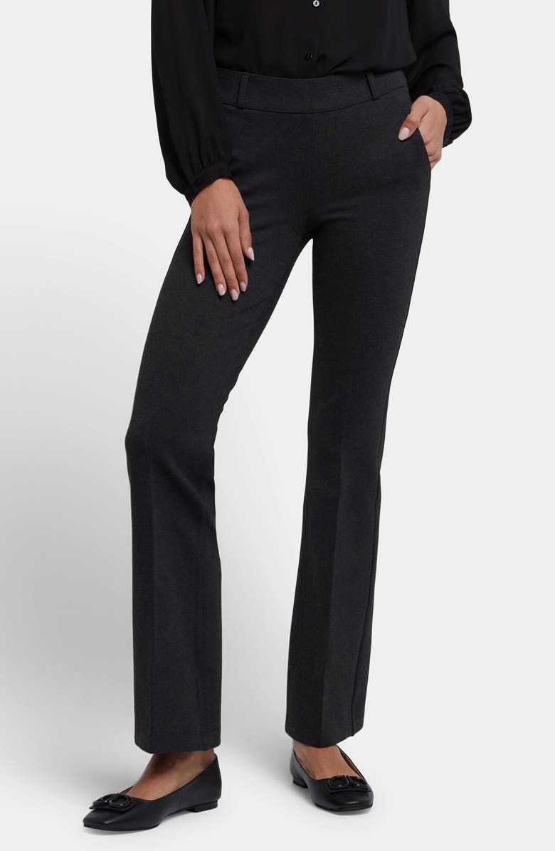 Pull-On Flare Leg Ponte Knit Trousers