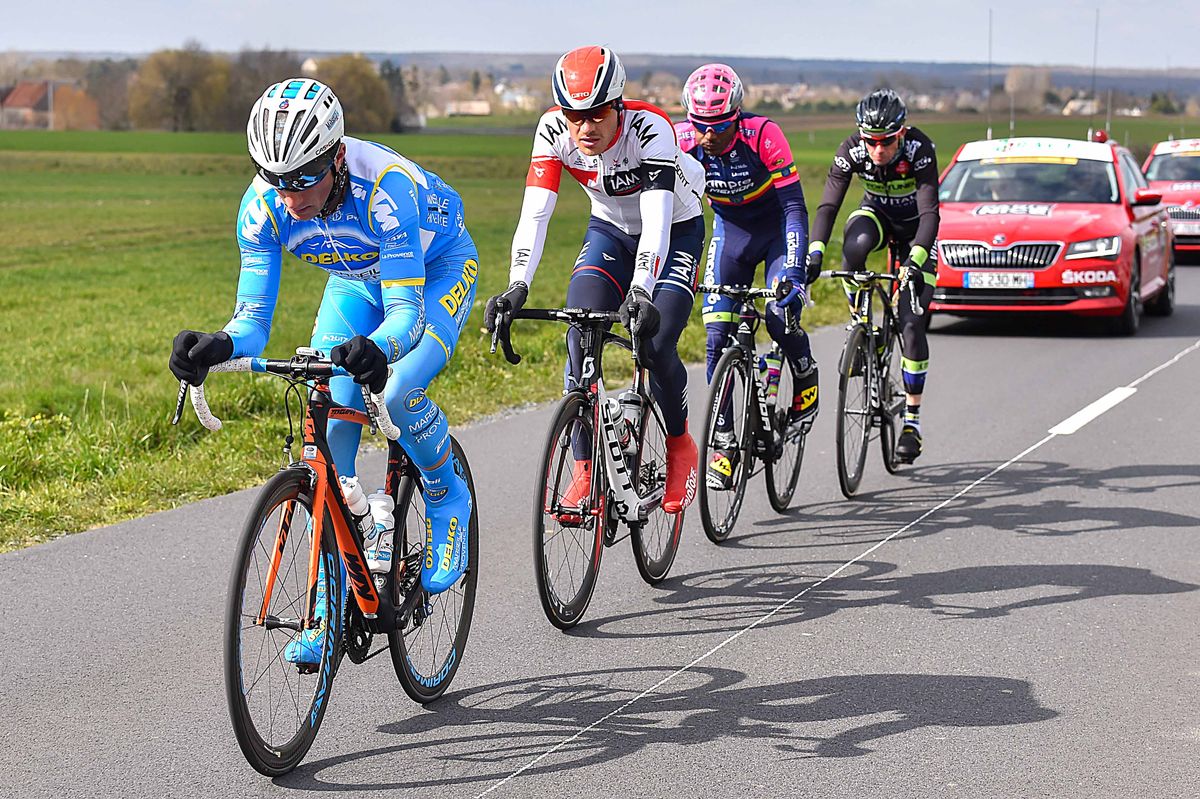 Evaldas Siskevicius (Delko Marseille Provence) leads the breakaway