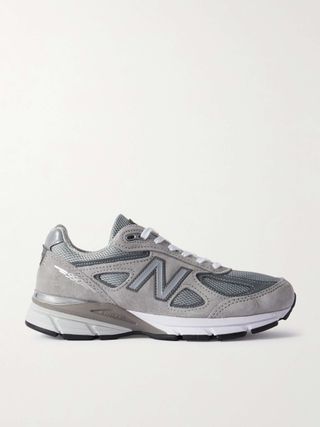 990v4 Leather-Trimmed Suede and Mesh Sneakers