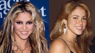 shakira 2001 (left), 2007 (right)