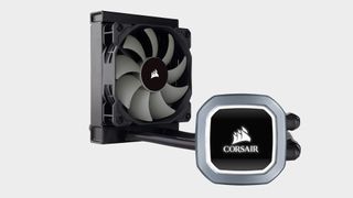 Лучший системы водяного охлаждения AIO 32 Процессорный кулер Corsair H60 AIO на пустом фоне