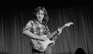 Rory Gallagher performs live in Leicester, England in February 1973