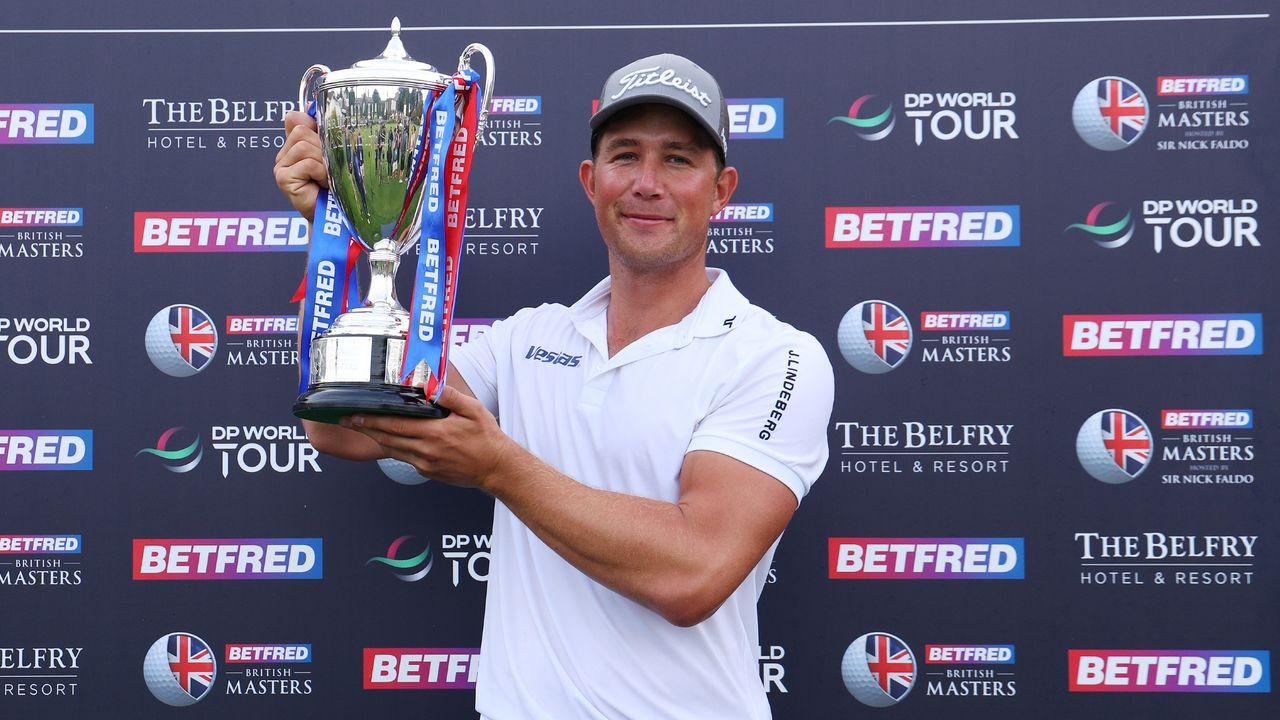 Niklas Norgaard with the Betfred British Masters trophy at The Belfry