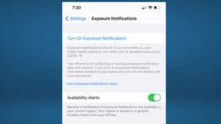 iPhone 12 exposure notifications