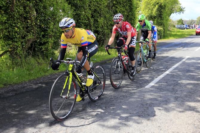 Miguel Angel Rubiano Chavez (Colombia) powers the break along