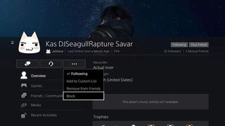 Blocking players menu screenshot