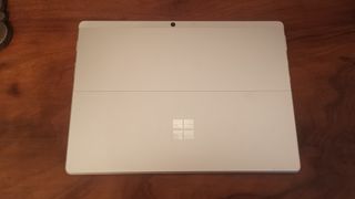 The Microsoft Surface Pro X face down