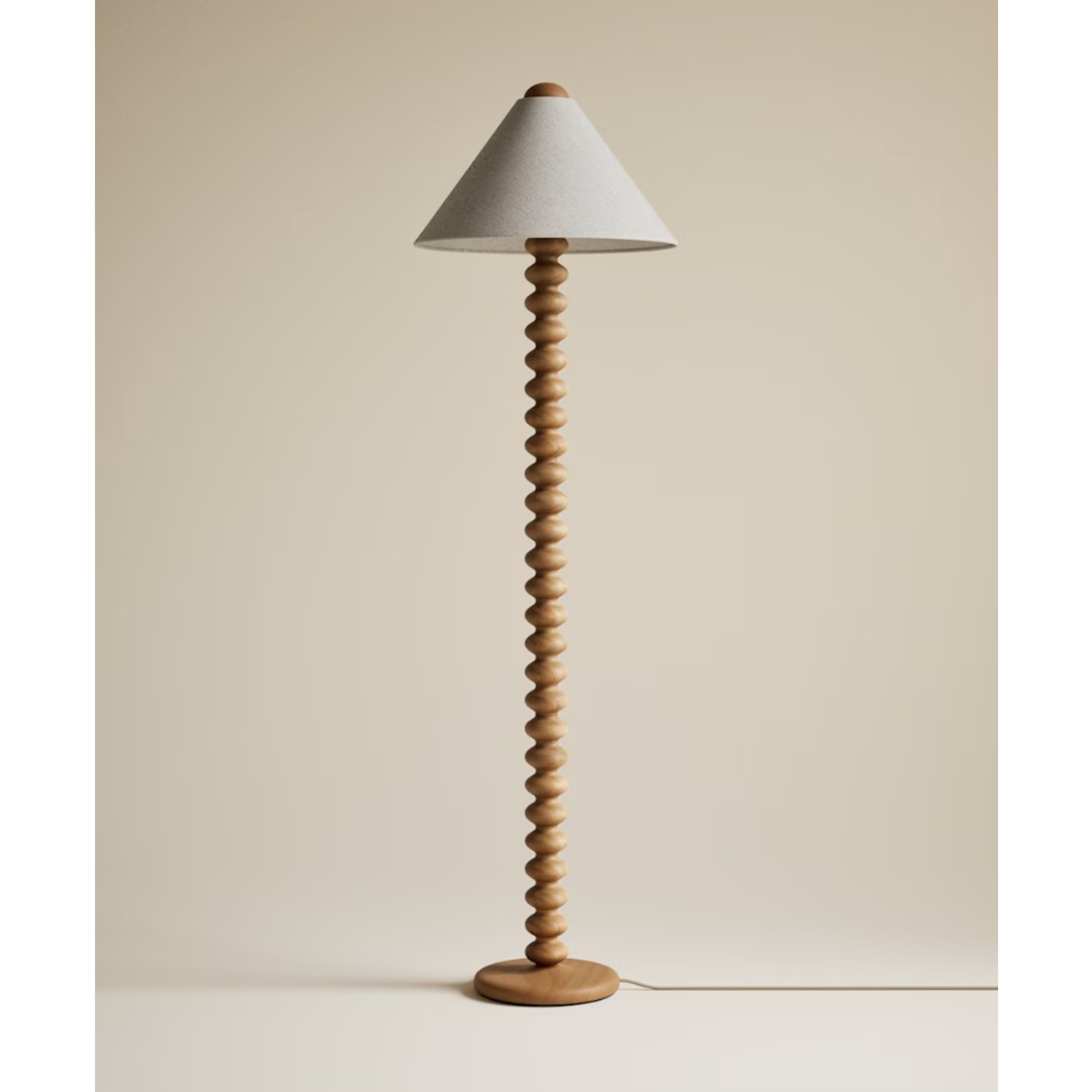 M&amp;amp;S Evelyn Wooden Bobbin Floor Lamp