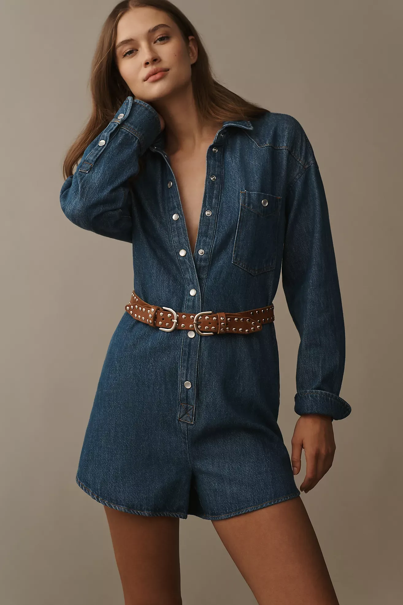 Pilcro Denim Buttondown Romper