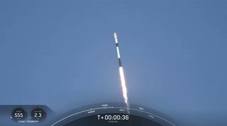 A veteran SpaceX Falcon 9 rocket carrying 52 Starlink internet satellites and two customer payloads launches from Pad 39A of NASA's Kennedy Space Center in Cape Canaveral, Florida on May 15, 2021.