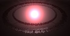 Dyson swarm of satellites, indicating an alien civilization.