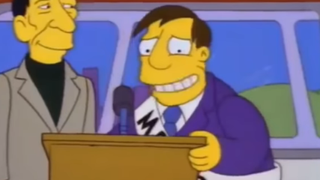 Mayor Quimby in The Simpsons.
