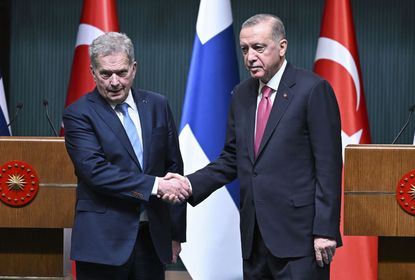 Finnish President Sauli Niinisto and Turkish President Recep Tayyip Erdogan