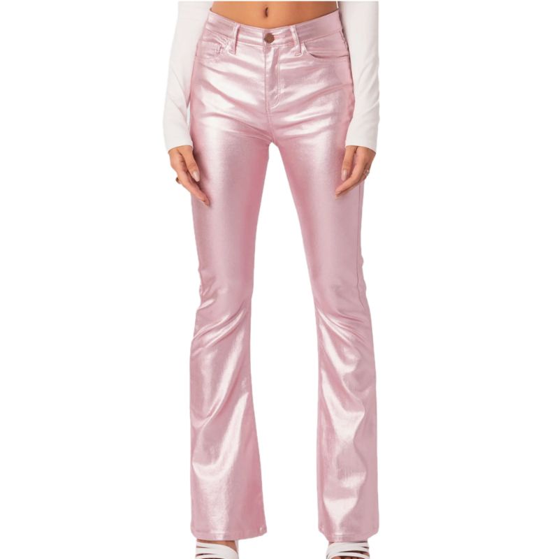 Edikted , Luna Faux Leather Flare leg Pants