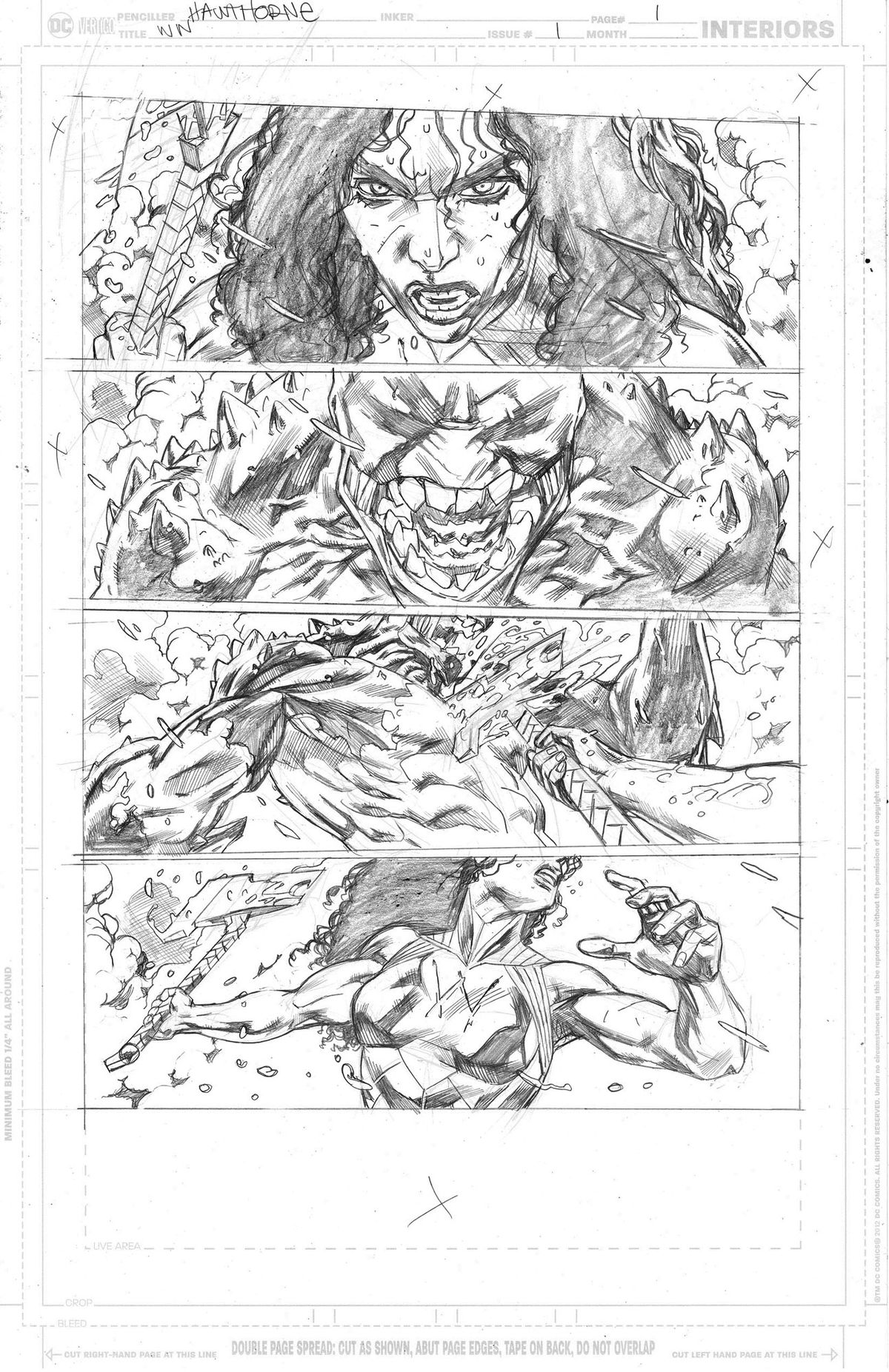 Wonder Woman: Evolution #1 page 1 process