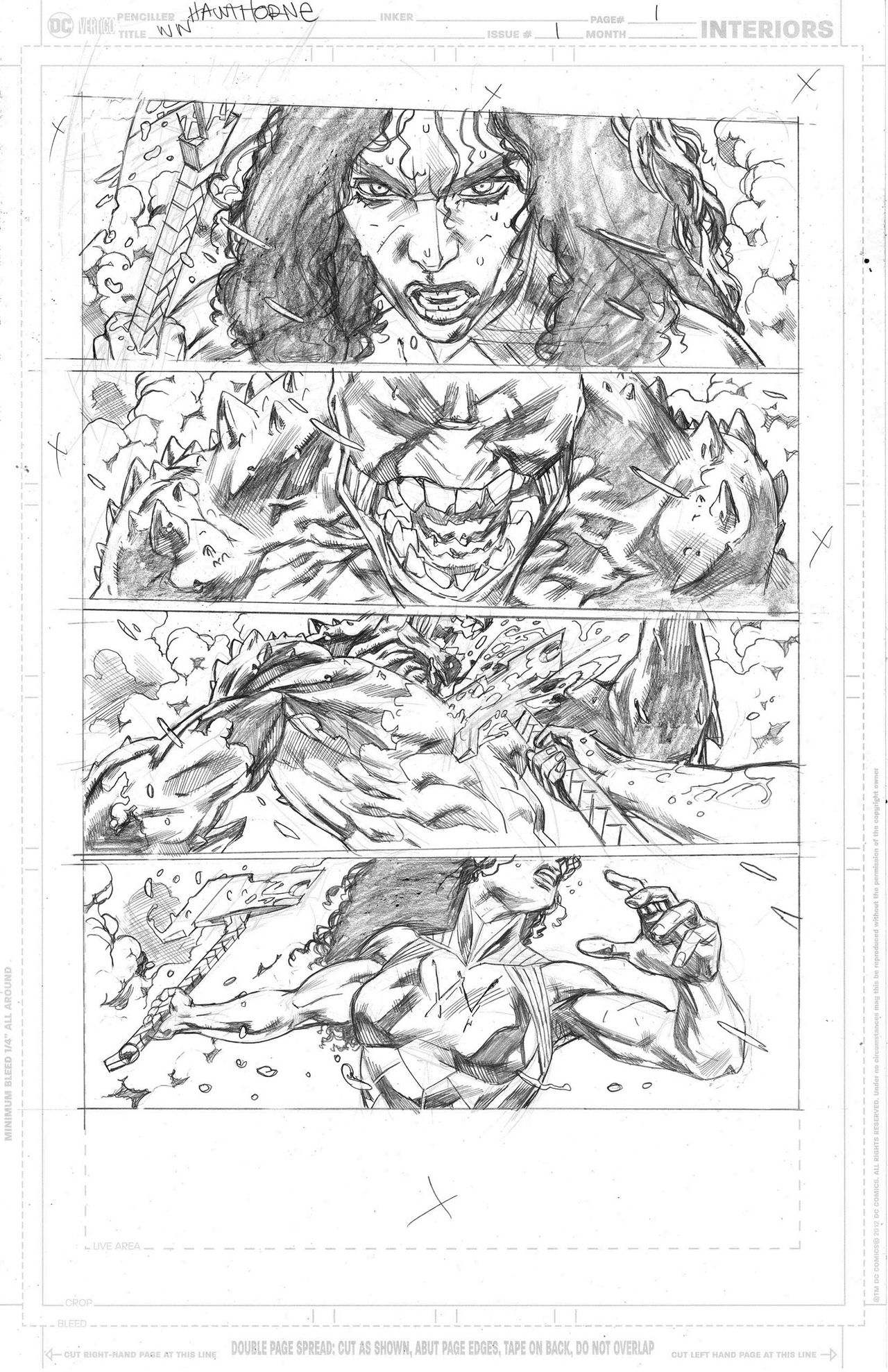 Wonder Woman: Evolution #1 page 1 process